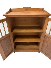 Arts & Crafts Art Nouveau Bookcase with Beveled Glass, 1900s